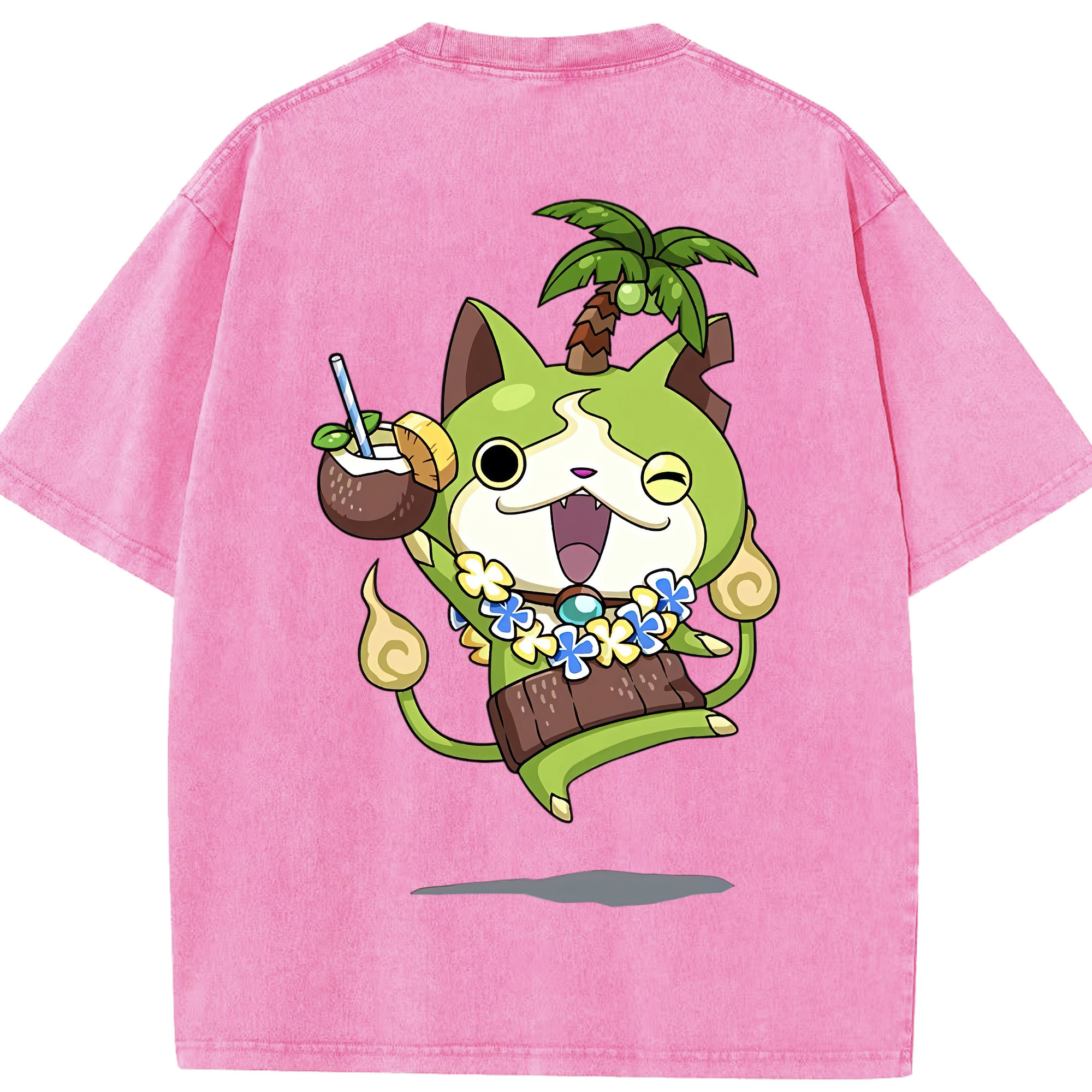 （画像用） 妖怪ウォッチ Yo-kai Watch 綿100% ヴィンテージ風 半袖Tシャツ（背面プリント）